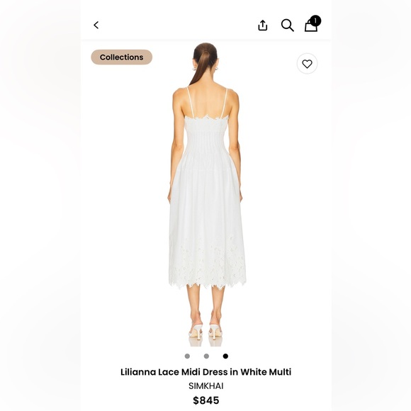 Simkhai Lilianna Lace Midi Dress in White Multi - Picture 3 of 5